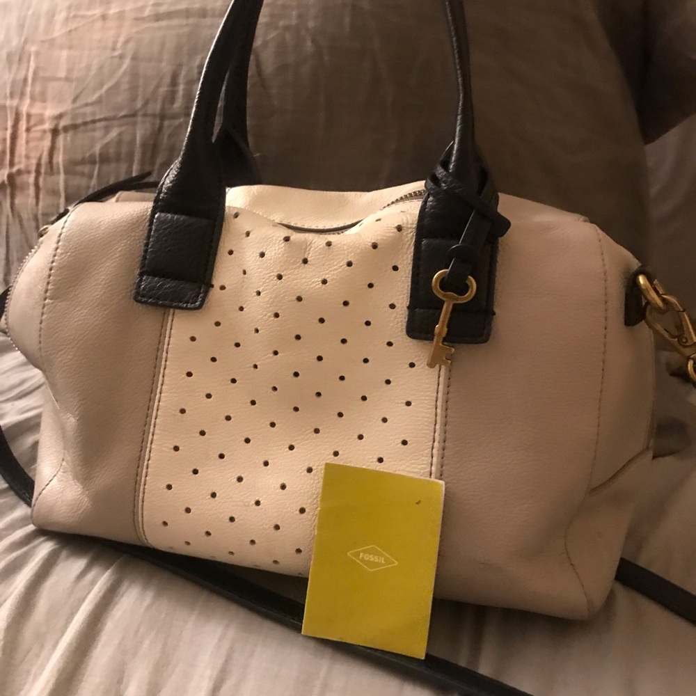 Gray and White Fossil Purse